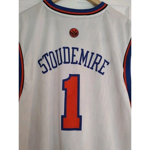 NEW YORK KNICKS NBA BASKETBALL JERSEY ADIDAS WHITE AMARE STOUDEMIRE #1 Men’s XL - Picture 4 of 6